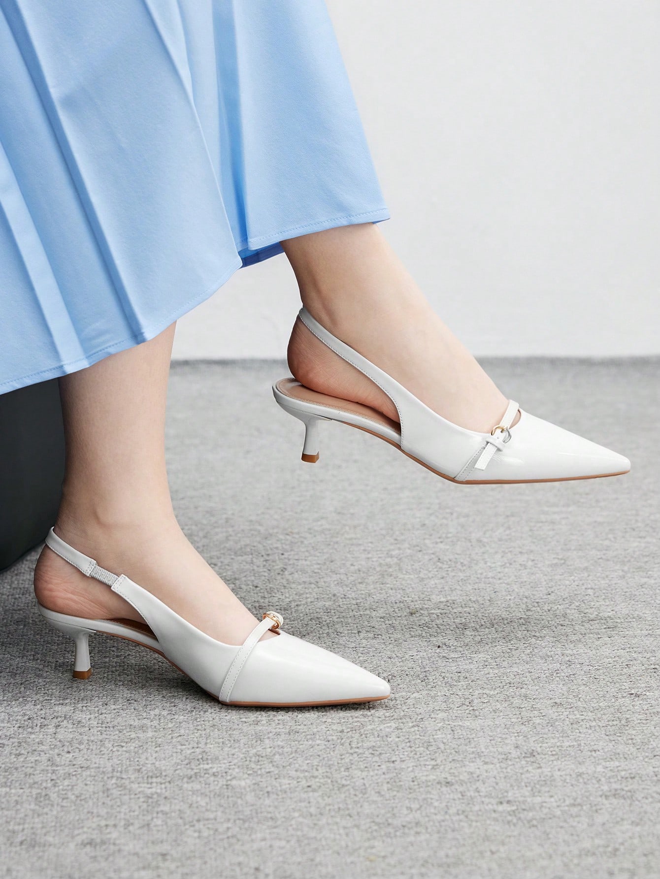 CUCCOO BIZCHIC Women's Fashion Burgundy Pointed Toe Kitten Heels, Comfortable For Commute, Date, Party And Vacation