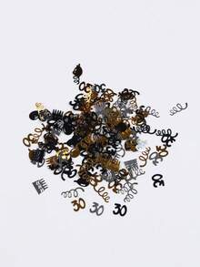 1 bolsa/2 bolsas de Confeti de números en negro y dorado para decoración de fiesta de cumpleaños feliz 18/30/40/50/60, decoración de escritorio, confeti de papel multicolor, Navidad (1 bolsa/15g, 2 bolsas/30g)