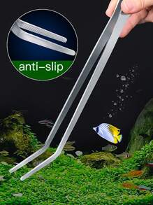 1 件直/弯不锈钢牡蛎喂食钳，用于鱼缸清洁