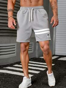 RueChic Men Striped And Patched Regular Short