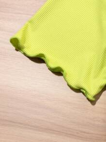 SHEIN Tween Girls Solid Color Short Sleeve T-Shirt - Multicolor - View 3