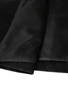 Calvornis 男士休闲纯色单排扣短袖西装外套 - 黑色 - 查看 3