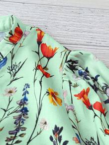 Breezaya Áo sơ mi tay ngắn cổ bẻ in hoa thường ngày cho nữ - Nhiều màu - Xem 3