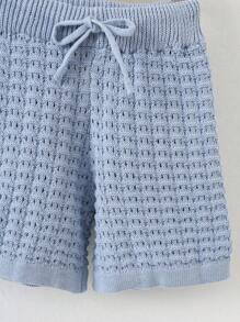 Loomiva Set da 2 pezzi composto da maglione cardigan lavorato a maglia e pantaloncini in stile college casual e comodo per ragazzi, outfit alla moda