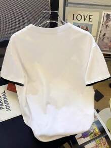 GlowEve Camiseta casual versátil de mujer con cuello redondo y manga corta, con estampado floral