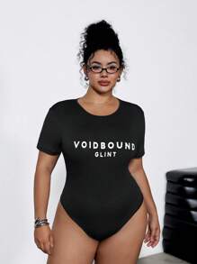 SHEIN EZwear Plus Size Black Sexy Tight Bodysuit Summer Summer Outfits For Women Vacation Outfits Women Cowgirl Outfits For Women Western Wear Women Business Casual Woman Festival Airport Outfit For Women Graduation Outfit Rave Outfits Rave Outfits Festival Coquette Outfits Y2k Clothes Women Cowboy Streetwear Gyaru 2000s Disco Outfit - Black - View 6
