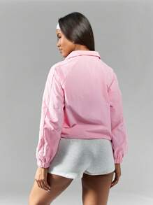 Missguided x Playboy Half Zip Athletic Windbreaker Active Sport Performance Track Jacket Lightweight Running Training Workout Casual Streetwear Spring Fall Outerwear