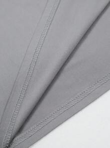 Manfinity Homme Men's Deer Letter Printed T-Shirt And Pants 2 Pieces Set, Casual Men Outfit, Outfit For Men, Men Casual Outfits - Multicolor - View 5