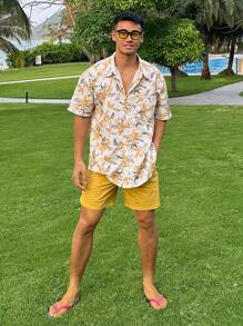DAZY Summer Multi-Color Floral All Over Print Men's Beach/Holiday Shirt