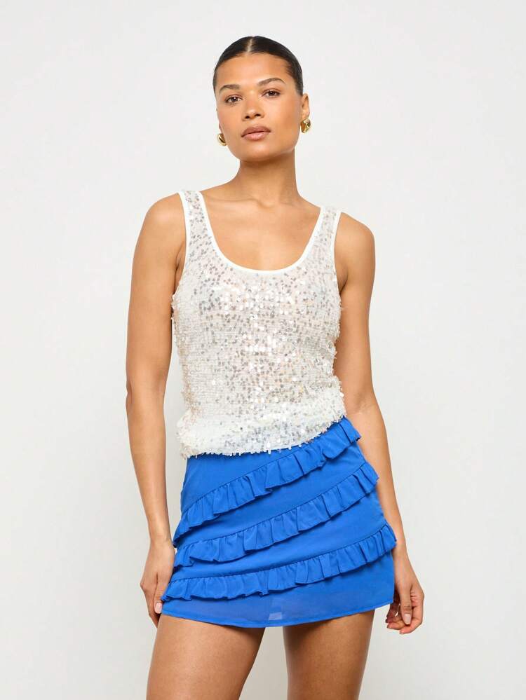 Tiered Ruffle Mini Layered Casual Short Skirts