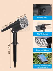 Teckwe 家用多功能太阳能灯，适用于小路、庭院、露台的户外花园照明