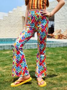 Tween Girls Summer Pantsholiday,Summer,Travel,Getaway - Multicolor - View 1