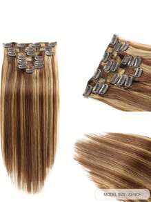 Straight Clip-In Hair Extensions Human Hair Highlight Color Clip Ins Hair Extensions - SP4/27 - View 5