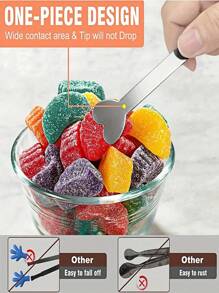 2pcs/4pcs/6pcs/8pcs Cute Heart-Shaped Mini Serving Tong, Heart Shaped Mini Tongs Fine Stainless Steel Tong Sugar Cube Tong, Perfect For Appetizers And Fruits, For Coffee Bar Tea Party Occasions