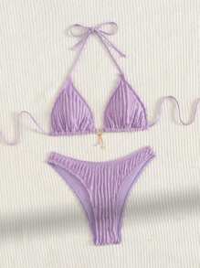 Swim Mod Women's Bikini Swimsuit Set For Beach/Summer - Mauve Purple - View 1