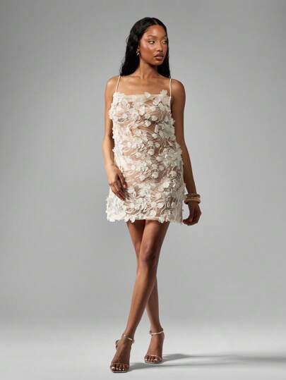 xscape metallic dress Xscape Women's Tiered Chiffon One-Shoulder Dress - Rose