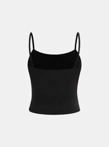 Tween Girls' Simple Comfy Ruched Cami & Racerback Bralette 2pcs Set - Multicolor - View 4