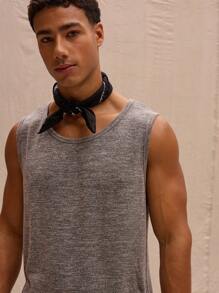 Musero 长款宽松混色背心，春夏街头风假日海滩度假沙滩 - 灰色 - 查看 4