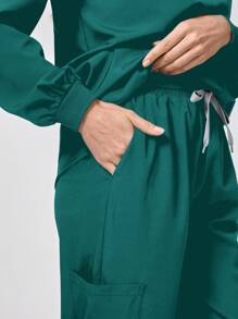 TaskEZ Scrub Uniform Set - Long Sleeve Top & Pants, Minimalist & Fashionable, Suitable For Summer - Mint Green - View 7