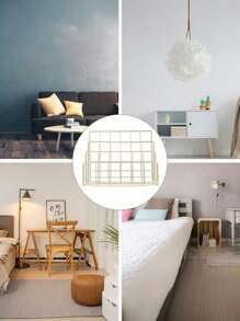 SHEIN Prateleira de armazenamento multicamadas para cartas e livros, decoração minimalista para a volta às aulas