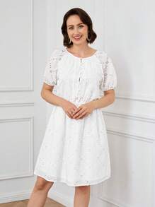 Miaspire Vestido corto de mujer para el verano, Vestidos de verano para mujeres, Vestidos blancos para mujeres, Vestidos elegantes blancos y clásicos para mujeres, Vestido blanco elegante y modesto para graduación - Blanco - Ver 7