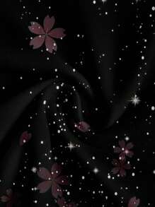 SHEIN LUNE Plus Size Mother's Day Red & Black Ditsy Floral Keyhole Neck Puff Sleeve Blouse, Casual Minimalist Suitable For Summer Vacation Chic Blouses For Women