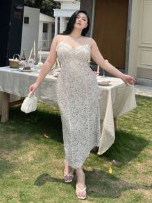 Dazy Plus Stretchy Lace Slip Dress, Sleeveless, Summer