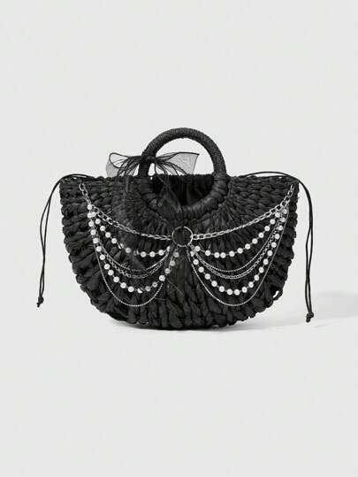 Goth Bolso de mano de gran capacidad estilo bohemio para mujer, ideal para viajes