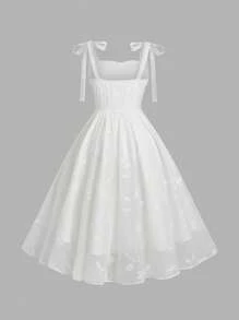 Selianne 女士夏季刺绣优雅度假连衣裙