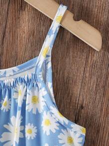 SHEIN 2件套少女花卉印花吊带背心连衣裙和夹克 - 彩色 - 查看 5
