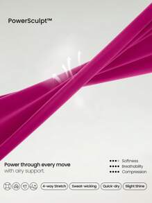 GLOWMODE Powersculpt™ Inner Drive Adjustable Crossover Straps Elastic Band V-Neck Sports Bra High Impact Workout Running Training Gym Removable Cups - Tropical Pink - View 5