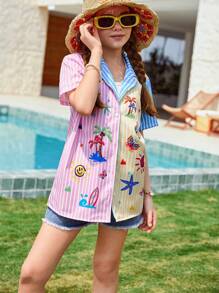 Tween Girls Summer Blousesholiday,Summer,Travel,Getaway - Multicolor - View 4