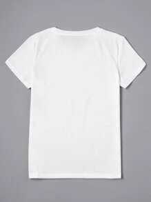 女式基督教花卉信仰图案女式 T 恤、休闲圆领花卉肺图案印花 T 恤、YHWH 呼吸上衣、圣经经文 T 恤 - 白色 - 查看 2