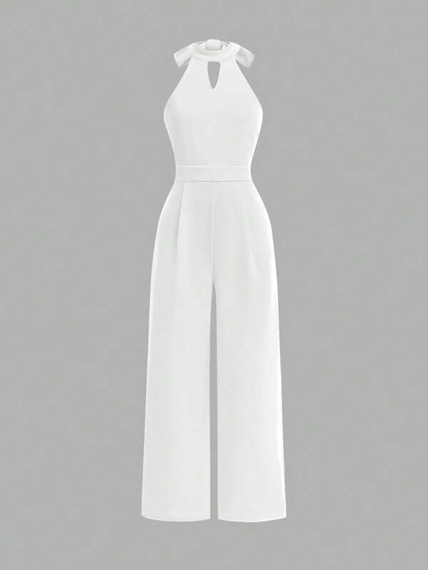 SHEIN Mono elegante y minimalista sin espalda con lazo para niñas preadolescentes