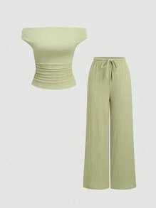 Sweetra Conjunto de dos piezas para mujer para uso diario