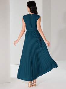 Heiryn 优雅百褶长裙，适合通勤 - 藍色 - 查看 2