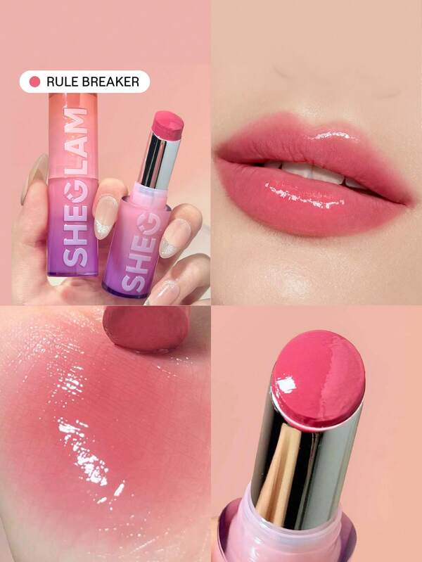 SHEGLAM Batom Mirror Kiss High-Shine-Rule Breaker 12 Cores High Gloss Shine Glitter Batom Hidratante Redutor De Linhas Finas Dos LáBios BáLsamo Labial Maquiagem Labial Formatura AniversáRio FéRias Inverno Outono Y2K Elegante Country Moda Mulheres Maquiagem CosméTico Festa Praia Viagem Acampamento Ar Livre Escola Campus Passeio Festivais DecoraçãO Presente Presente Rosa Garota Cosplay Melhor Cor Charme VibraçãO