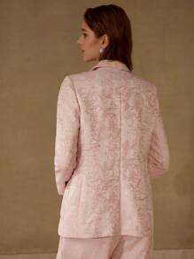 MOTF PREMIUM 花卉提花结构西装外套，情人节 - 粉色 - 查看 4