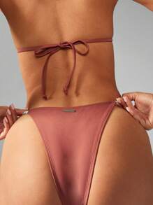 MISSGUIDED Triangle Bikini Set Two Piece Swimsuit Contrast Binding Side-Tie Brazilian Cut Summer Beach Vacation Resort Wear Pool Party Swimming