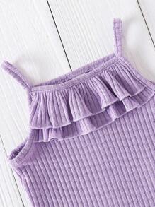 SHEIN 2件套少女心印花吊带上衣休闲舒适夏季套装 - 彩色 - 查看 6