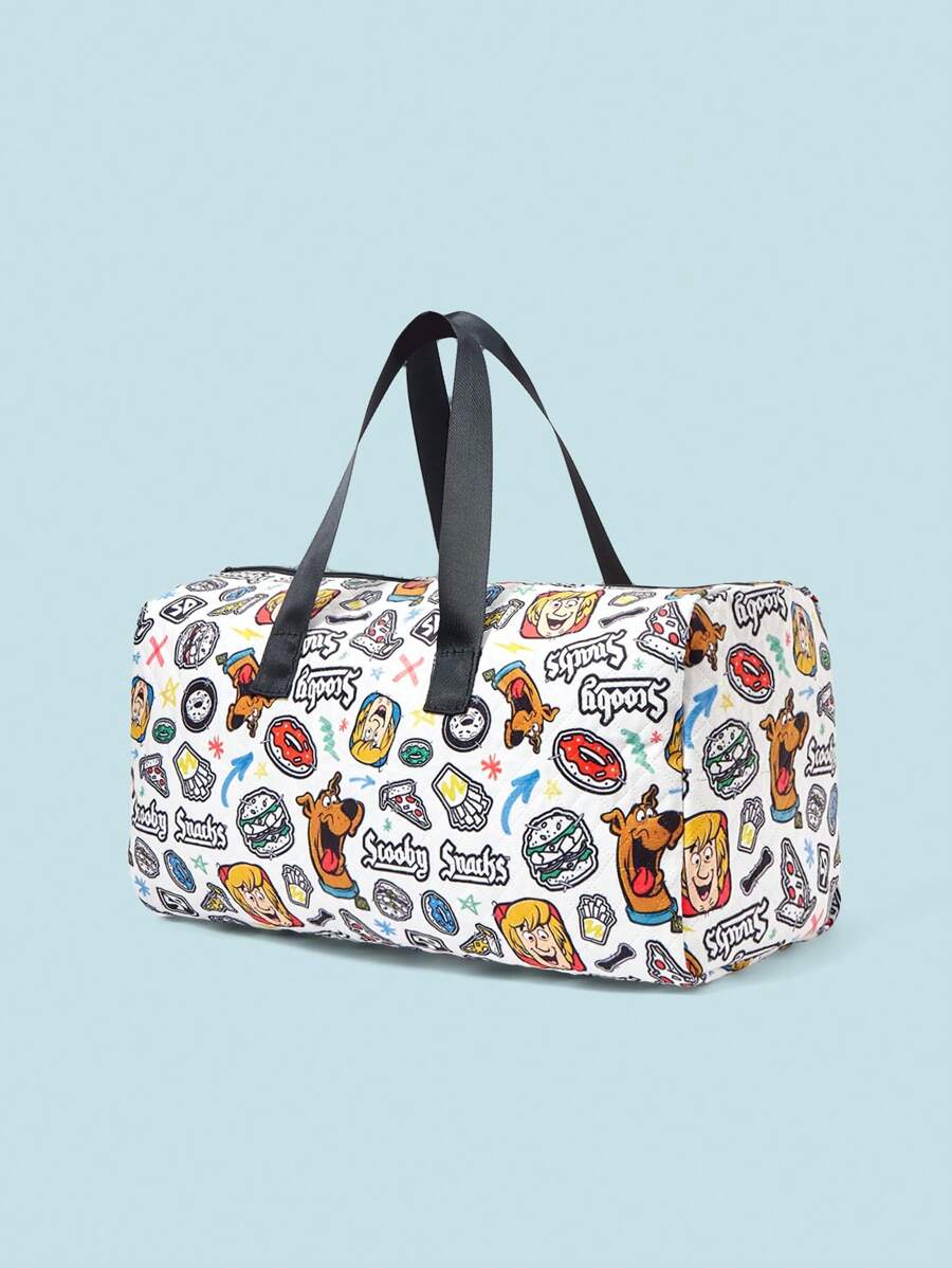 SCOOBY-DOO X SHEIN Cartoon & Letter Pattern Foldable Large Capacity Travel Duffel Bag - Multicolor - View 1