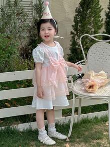 Bộ váy thời trang cho bé gái, mùa hè - Hồng - Xem 6