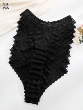 AltCore 12 st bikinitrosor i spetsar för kvinnor, eleganta och bekväma underkläder