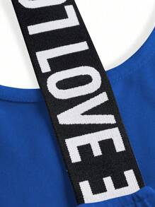 Easithlete 3pcs Sport Suit: Black Crew Neck Tank Top + Contrast Color Pants + Letter Graphic Halter Neck Sleeveless Top Women S Athletic Sets Workout Clothes Women Women Clothing Athletic Workout Gear Women