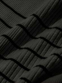 DAZY Women Striped Skin-Tight Knit Midi Dress With Thigh-High Boots Women S Clothes Women Short Dresses Summer Women Summer Clothing Woman S Summer Clothes Women Summer Sets,Back To School Clothes Women Sweater Dresses - Dark Grey - View 4