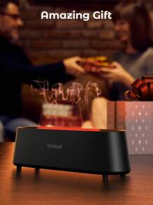 Teckwe LED 7-Color Flame Diffuser Humidifier, USB Powered With Remote Control And Timer Function. Auto Shut-Off When Waterless. Suitable For Bedroom, Office, Yoga Room, Etc.