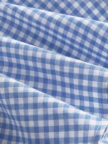 SHEIN MOD Charmantes Land-Stil blaues & weißes kariertes Trägertop mit asymmetrischem Saum für Frauen