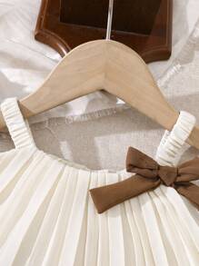 SHEIN Vintaside Kids Baby Girl Fashion Cute Sleeveless Pleated Cake Skirt, Summer Gradient Color Sling Design, Suitable For Party Vacation Baby Girl Clothes Women Summer Dress Summer Dresses For Girls Toddler Girl Clothes Dress - Multicolor - View 9