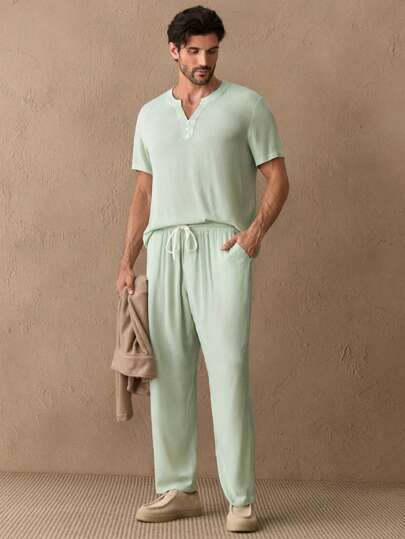 Manfinity NXTstreet Set de 2 camisetas de manga corta casuales y deportivas de ajuste slim para hombre, de verano y livianas