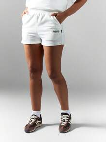 Missguided x Playboy Graphic Print Wide Leg Sweat Shorts